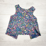 Gap blue floral print split back top. Size 12-18 months