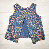 Gap blue floral print split back top. Size 12-18 months