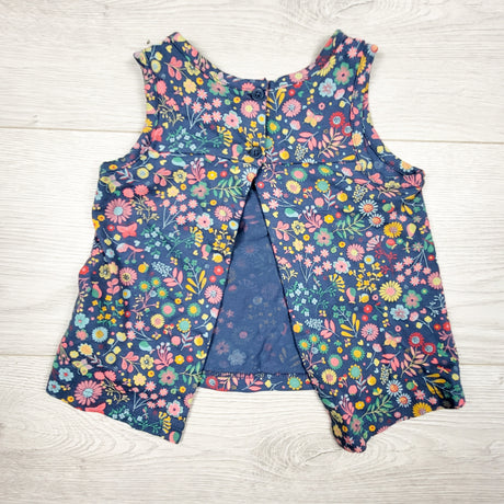 Gap blue floral print split back top. Size 12-18 months