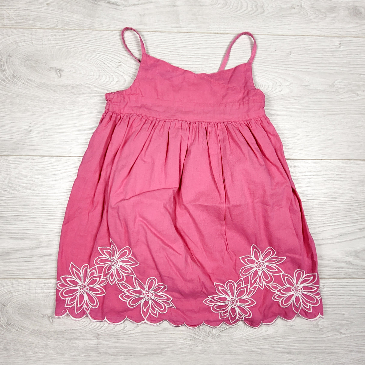Old Navy pink sleeveless dress with floral embroidery. Size 18-24 months
