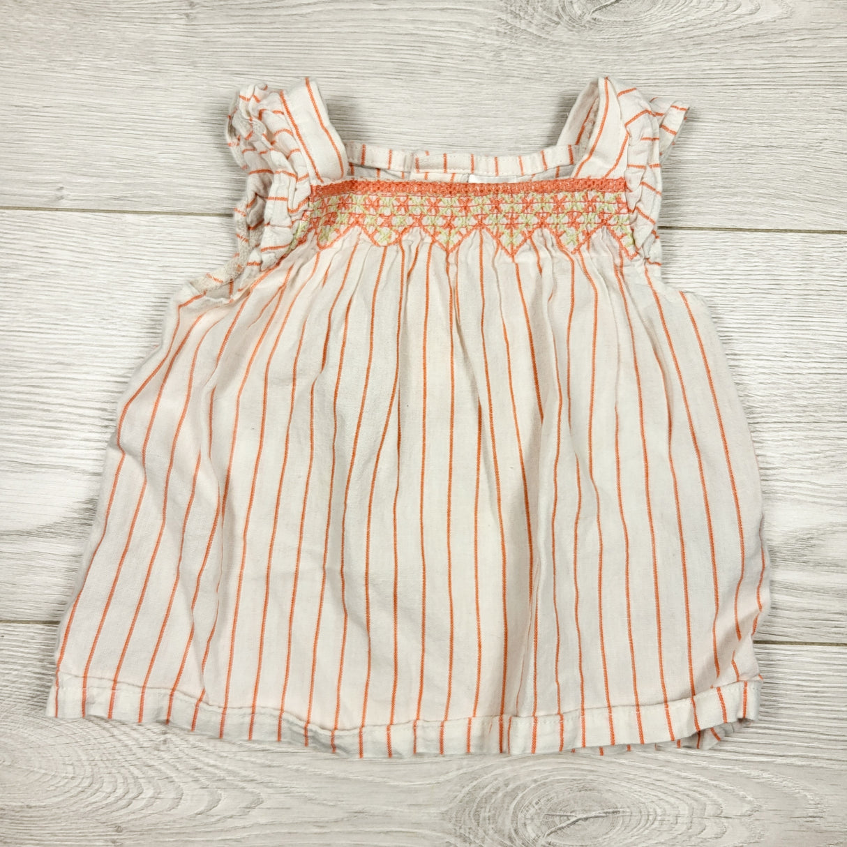 Carters coral striped squareneck top. Size 9 months