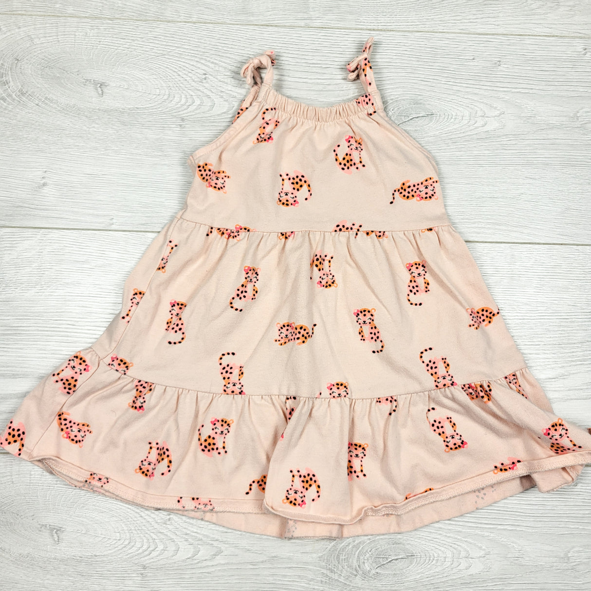 George pink sleeveless dress with leopards. Size 6-12 months