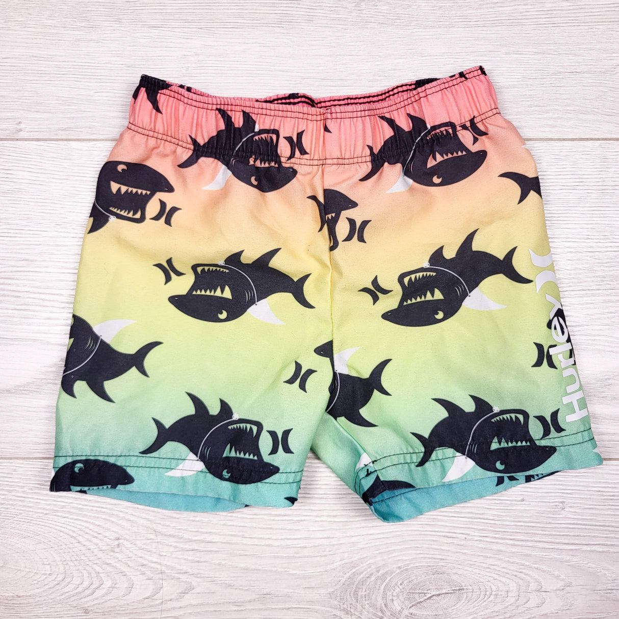 Hurley shark print board shorts (no mesh lining.) Size 12 months