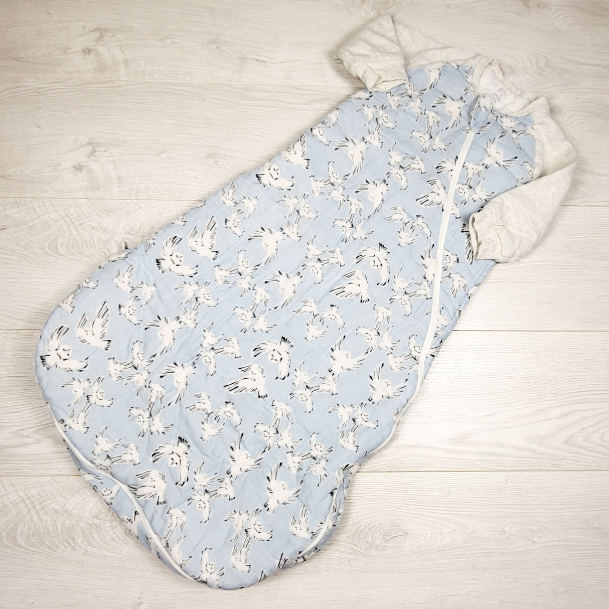 Nest Designs Raglan Long Sleeve Sleep Bag in "Birder's Paradise" print. Size 6-18 months
