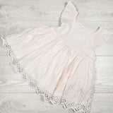Gap pink and white striped dress with eyelets. Size 18-24 months