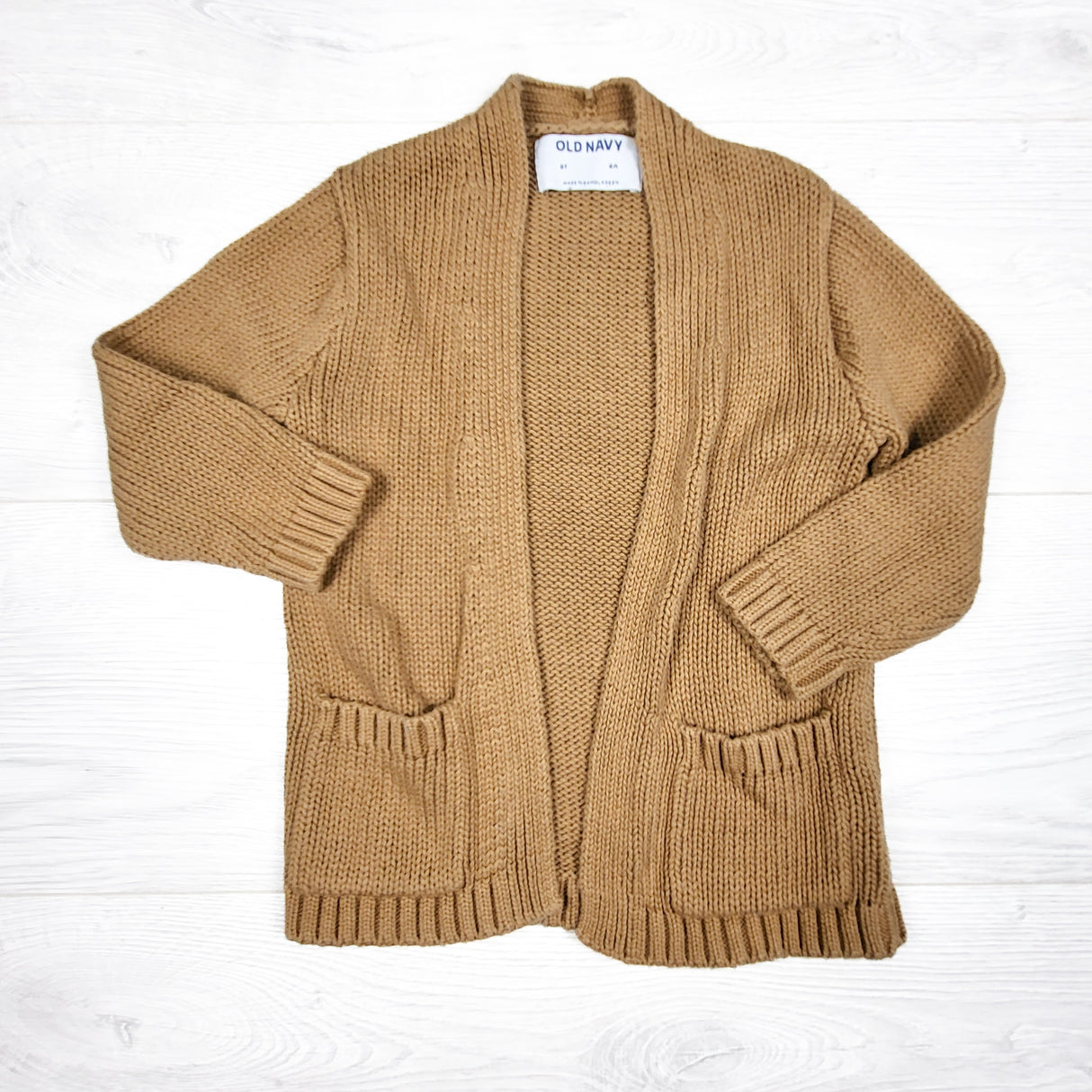 Old Navy tan open cardigan sweater. Size 2T