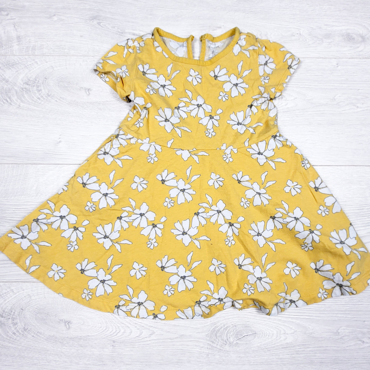 Simple Joys yellow floral print dress. Size 3T