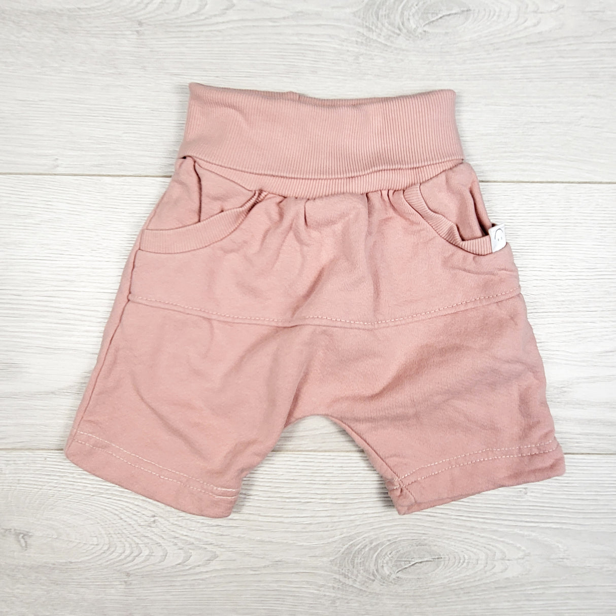 Teddy Little Apparel pink shorts with foldover waist. Sizes like 3/4T