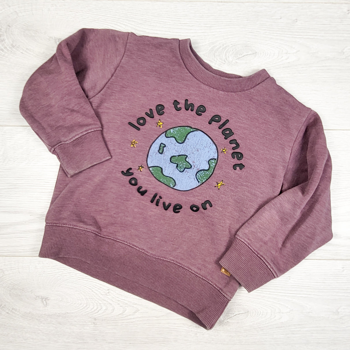 Tentree pinky-purple "Love the Planet" sweatshirt. Size 2T