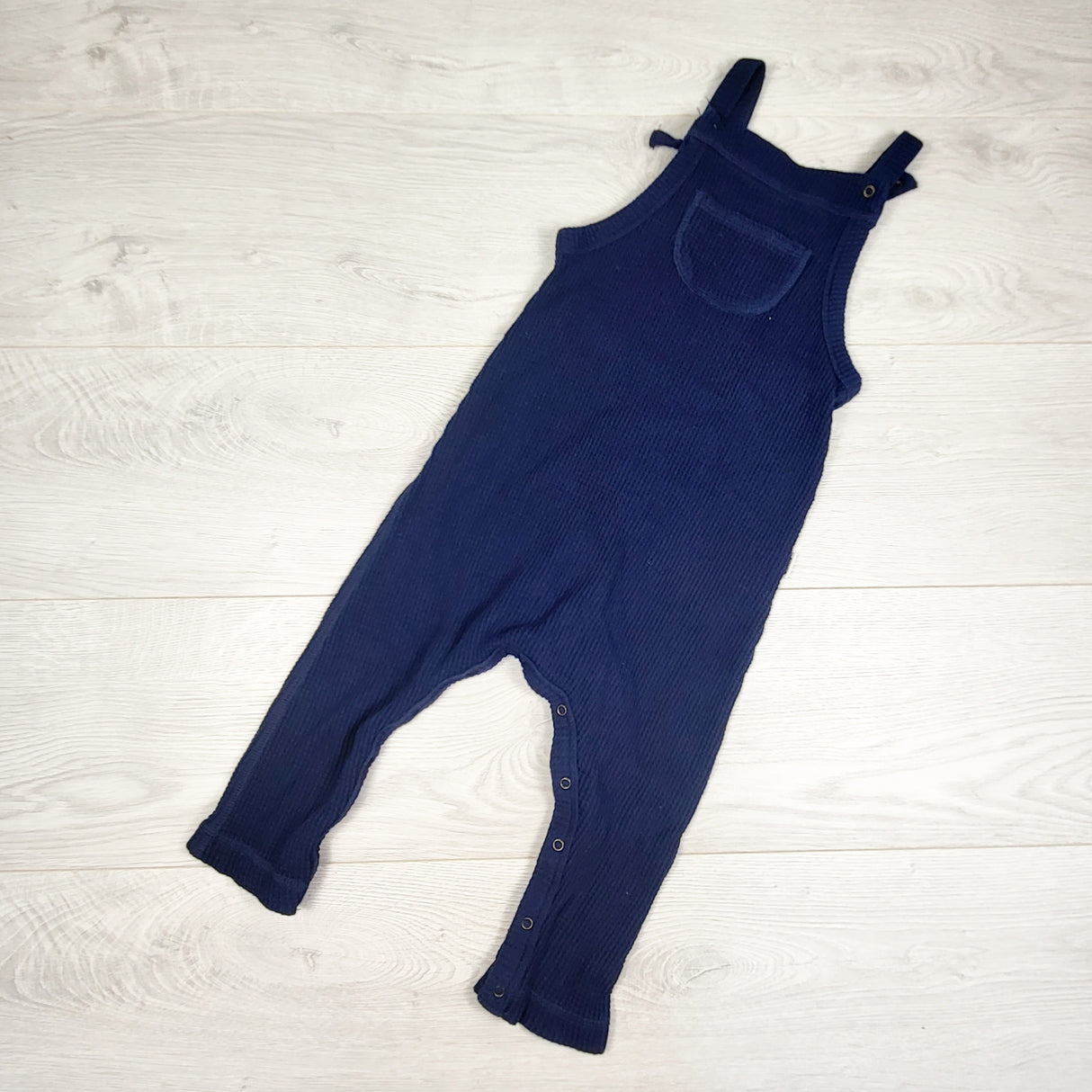 Bonds Reloved navy waffle print overalls. Size 18-24 months