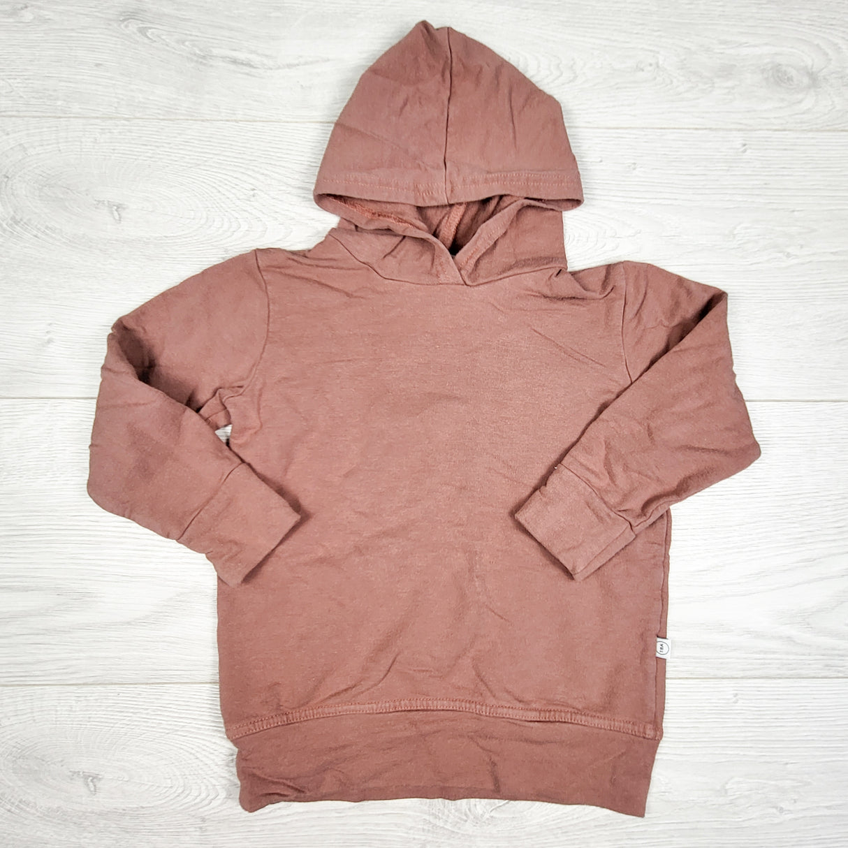 Tiny Button Apparel pink bamboo blend pullover hoodie. Size 12-24 months