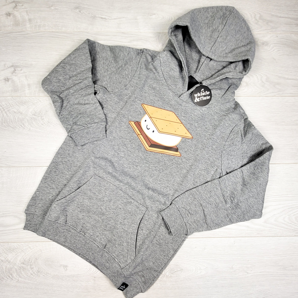NEW - Whistle and Flute grey S'mores hoodie. Size 7/8