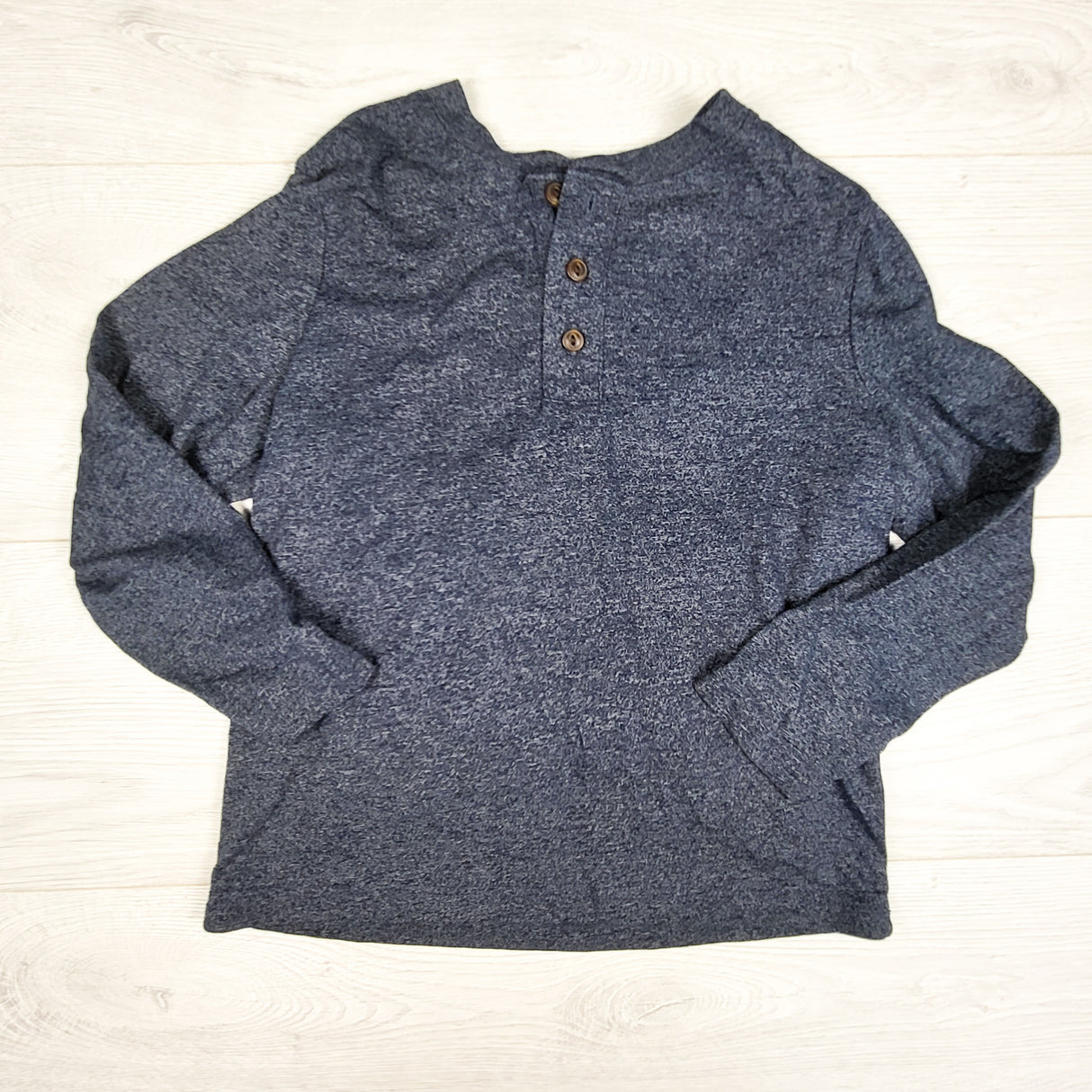 Old Navy heathered blue long sleeve top. Size 6/7