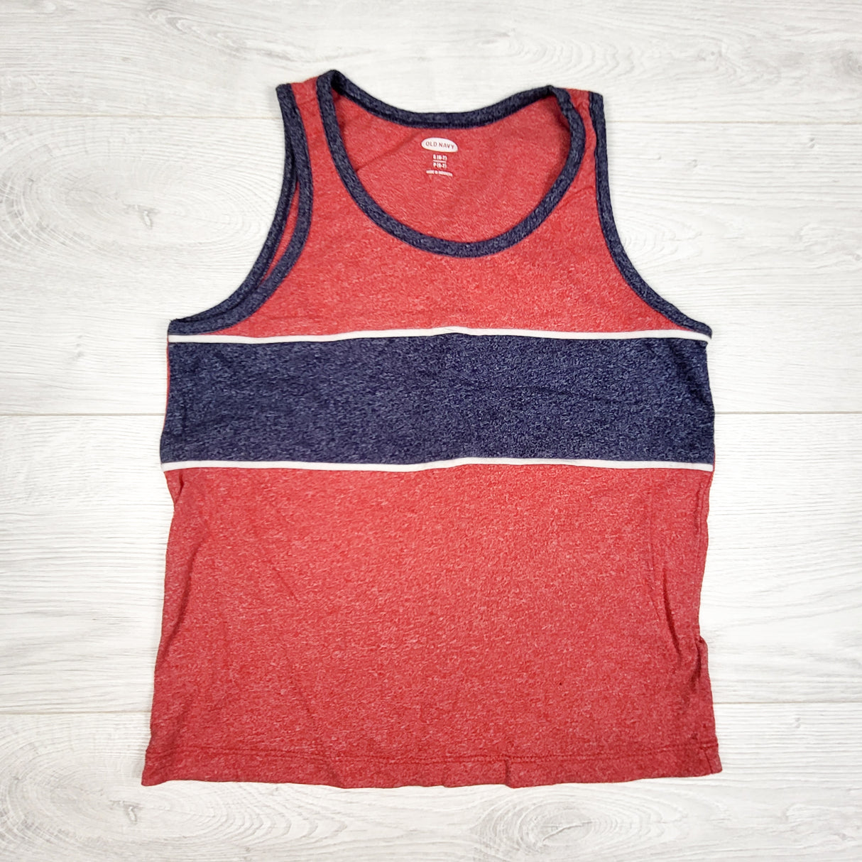 Old Navy red and striped tank top. Size 6/7
