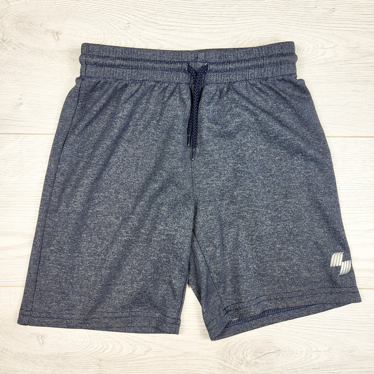 Children's Place heathered blue active drawstring shorts. Size 5/6