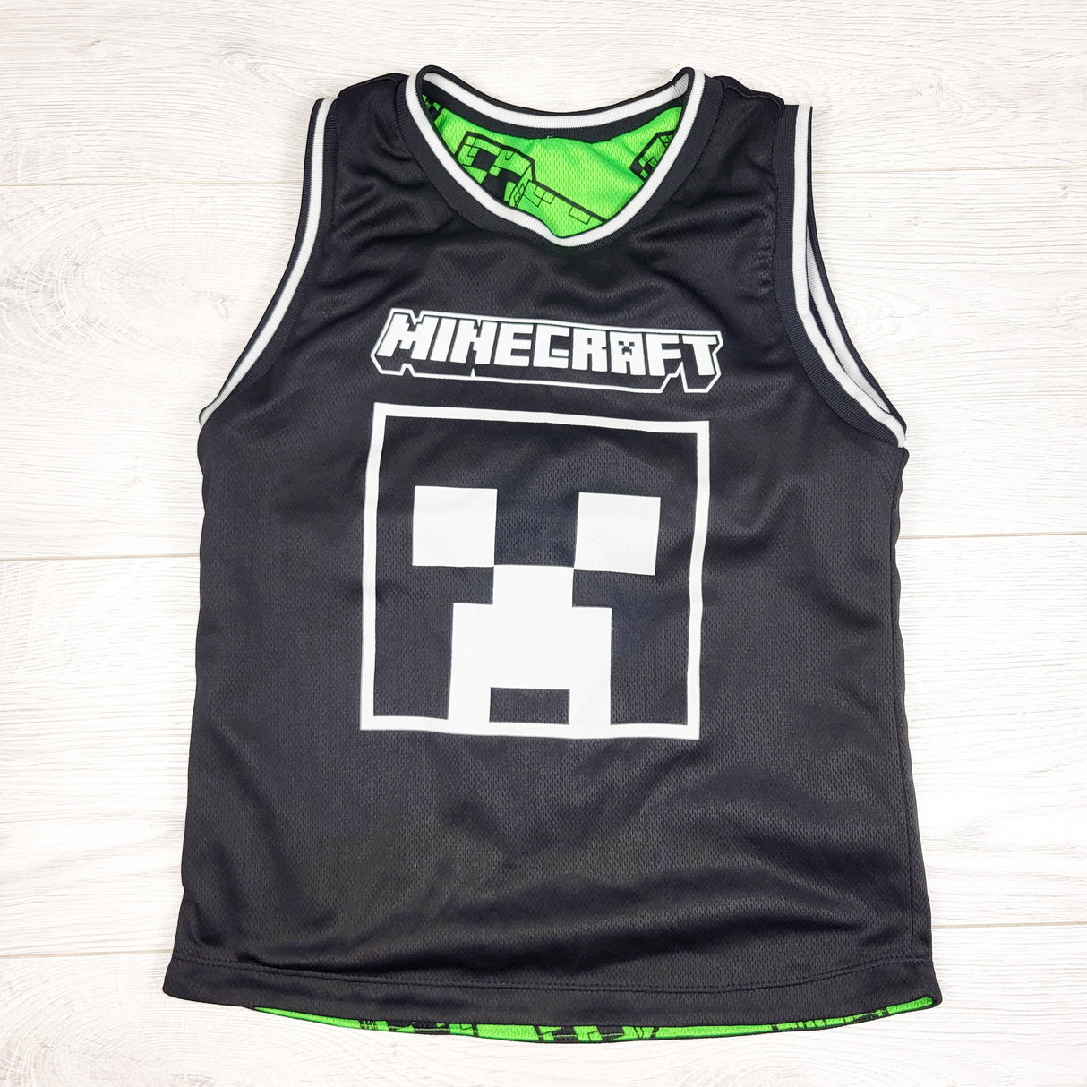 Minecraft reversible double knit active tank. Approx size 5/6