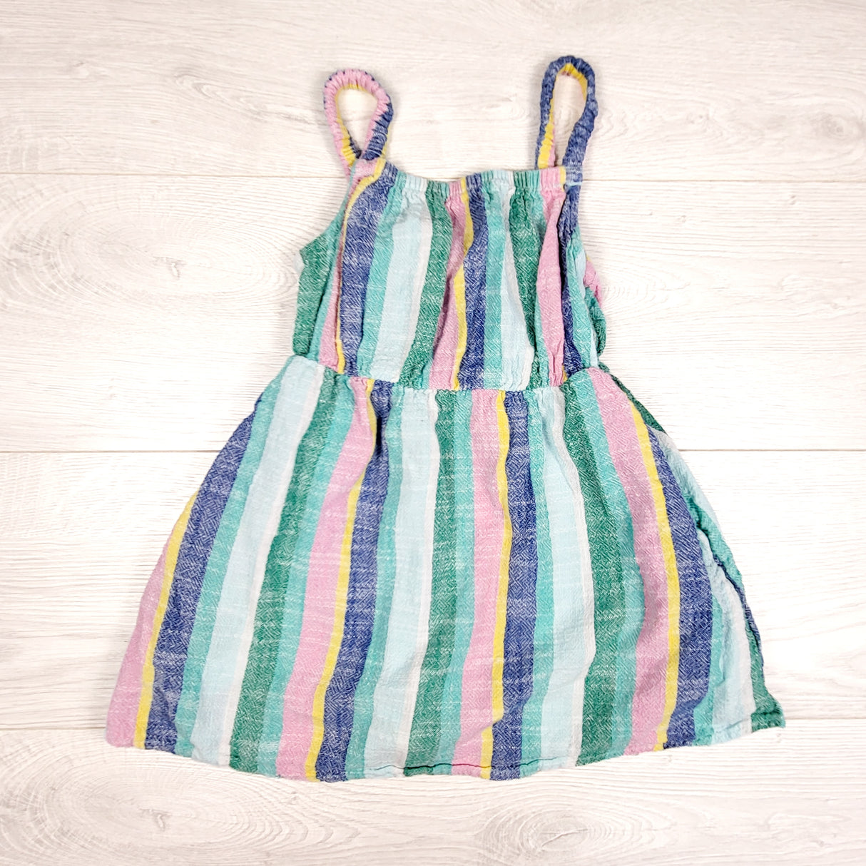 Cat and Jack multi-striped sleeveless linen feel dress. Size 4T