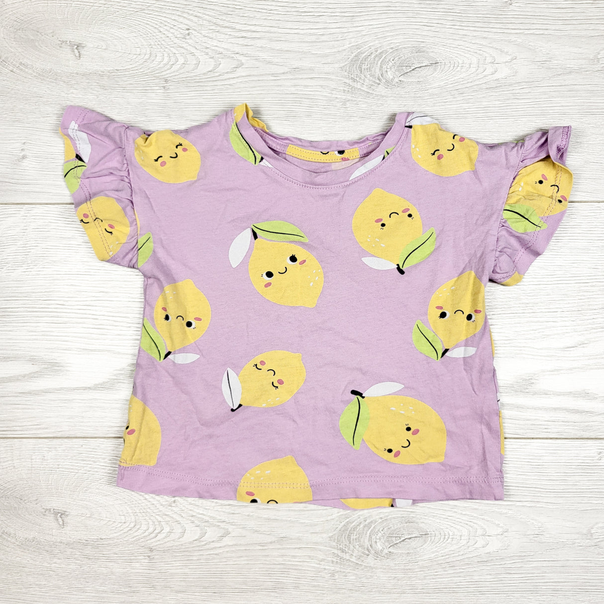 Mini Mango purple lemon print t-shirt. Size 2T