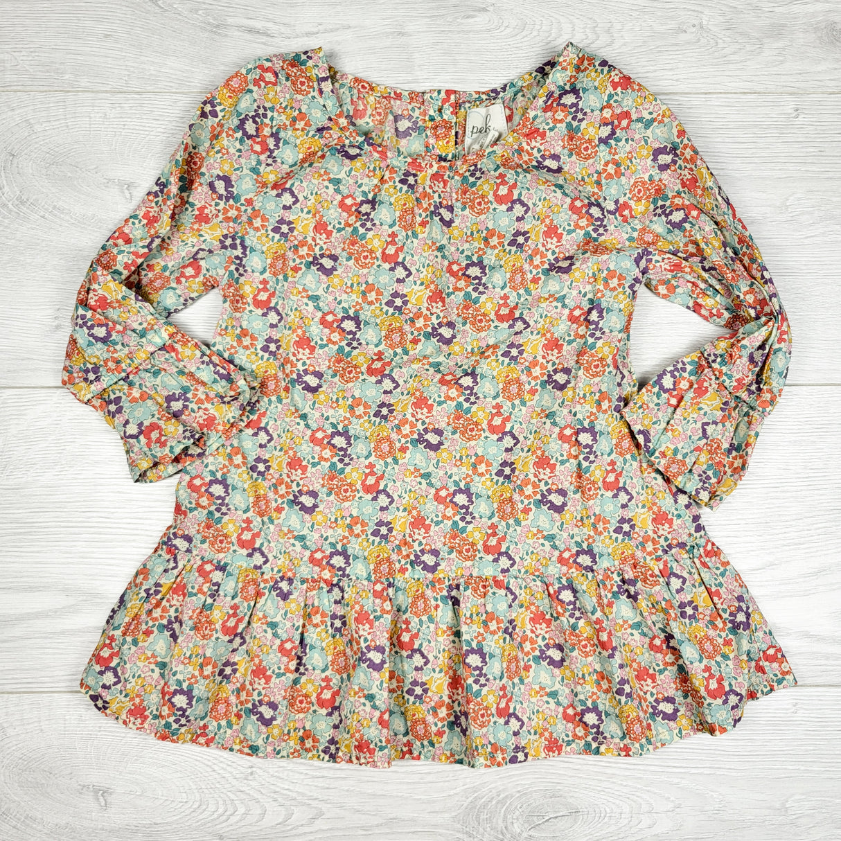 Peek Little Peanut floral print cotton dress. Size 18-24 months