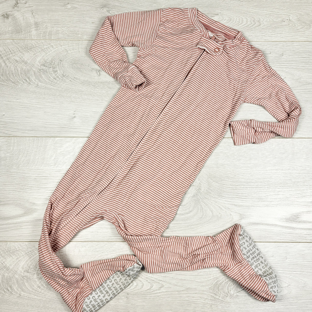 Carters pink striped Lenzig bamboo feel sleeper. Size 18 months
