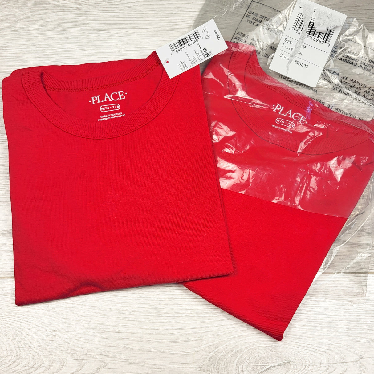 NEW - Children's Place 2-pack red t-shirts. Size 7/8