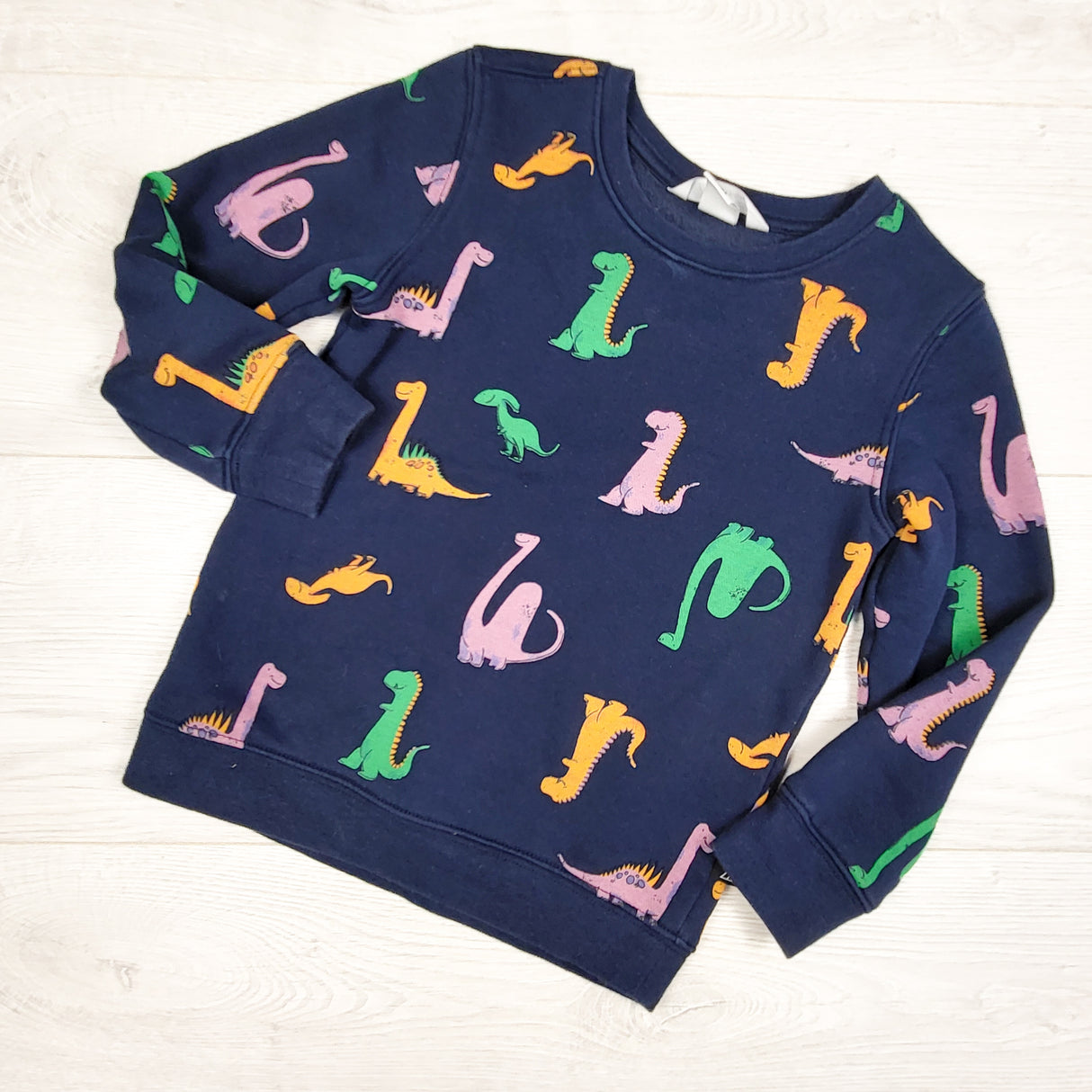 Ripzone navy fleecy lined dinosaur print sweatshirt. Size 3T