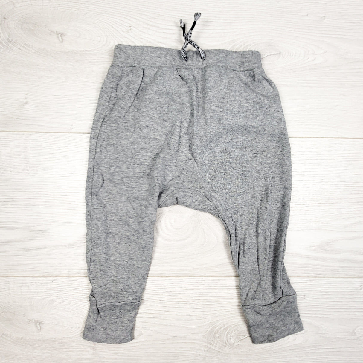 Joe grey cotton drawstring pants. Size 6-12 months