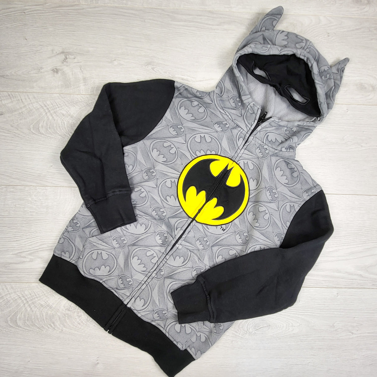Grey and black Batman hoodie. Size 7/8