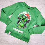 Mad Engine green light-up Minecraft hoodie. Size 4/5T