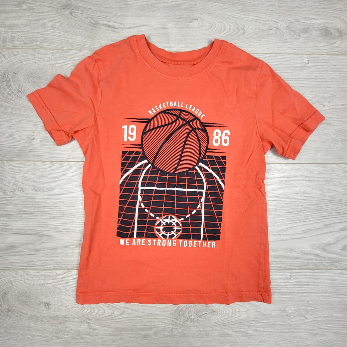 George salmon coloured t-shirt with basketball. Size 6