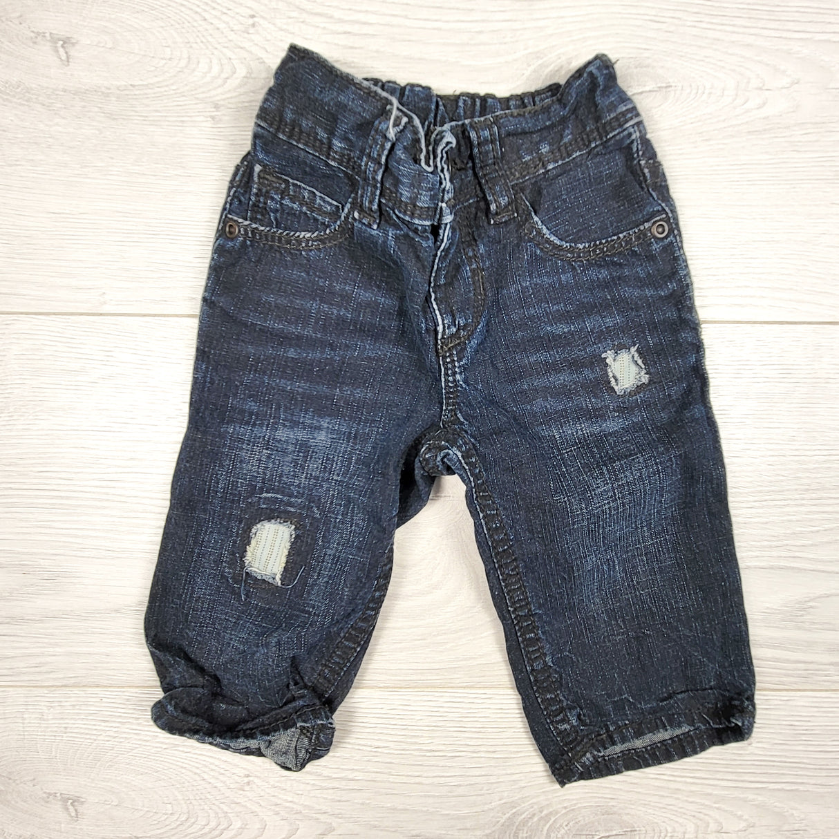 Gap distressed dark wash jeans. Size 3-6 months