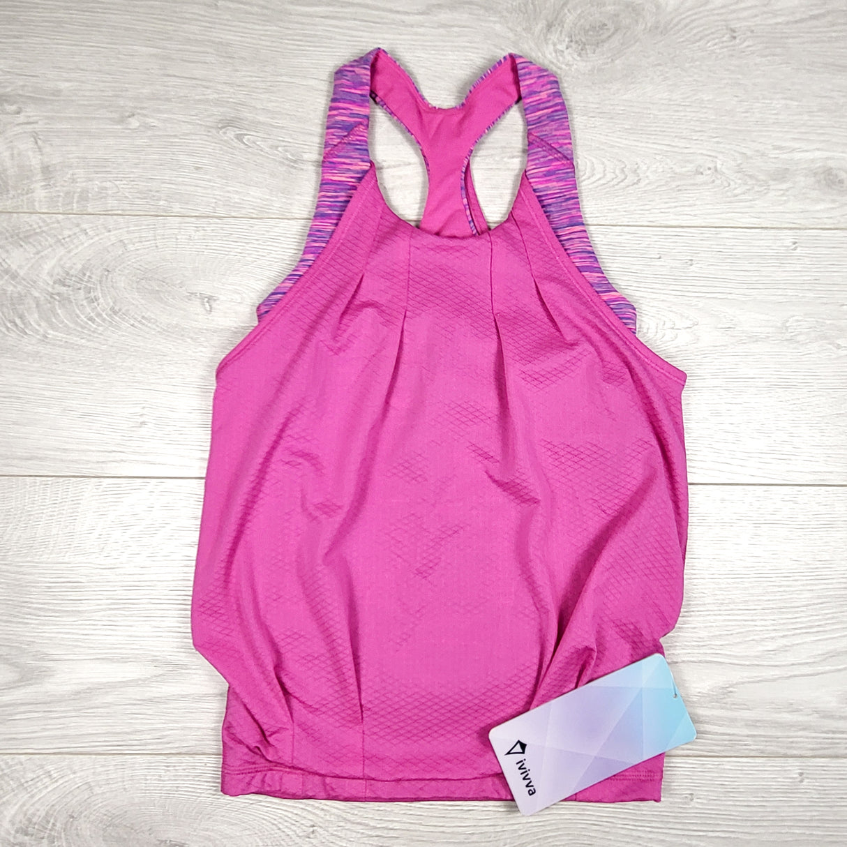 NEW - Ivivva (Lululemon) pink "On the Double" tank with built in bra. Size 7