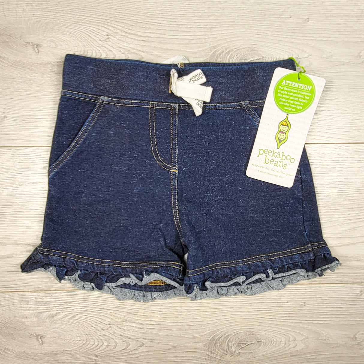 NEW - Peekaboo Beans denim "Sun and Shine" shorts. Size 7