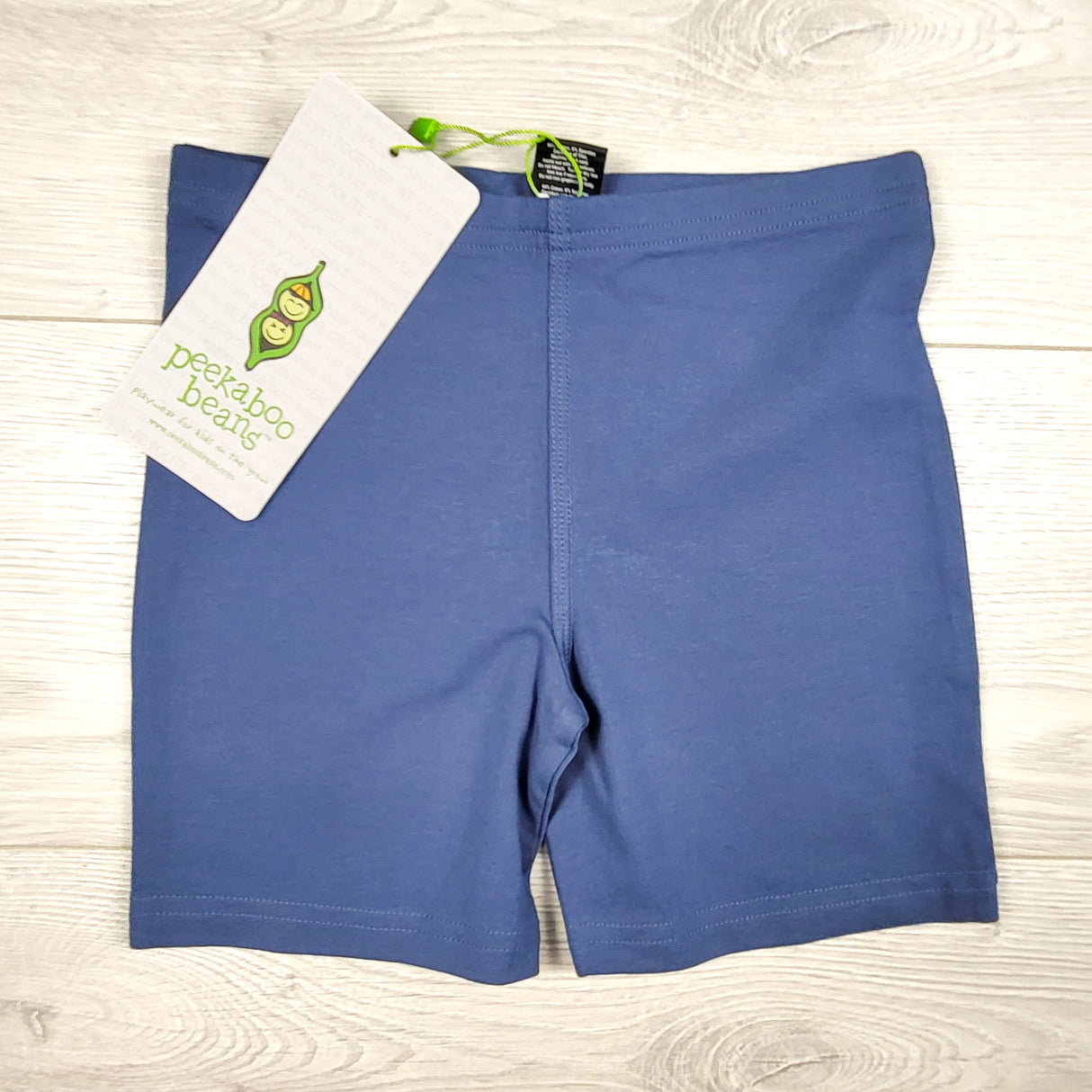 NEW - Peekaboo Beans blue "All Day" bike shorts. Size 7