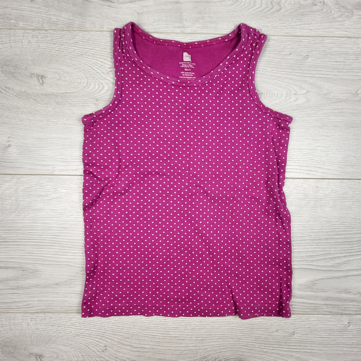 Tea Collection dark pink polka dot cotton tank top. Size 5