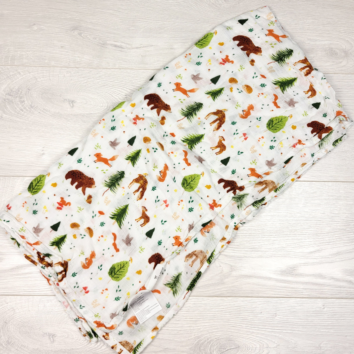 Loulou Lollipop woodland print bamboo/cotton blend swaddle blanket