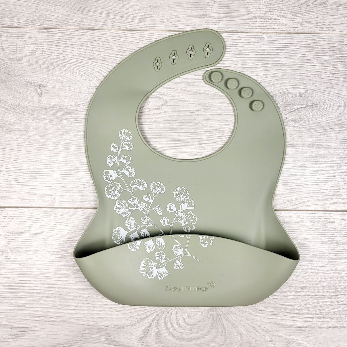 Loulou Lollipop green floral print silicone bib