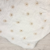 Lulujo muslin cotton floral print fitted crib sheet