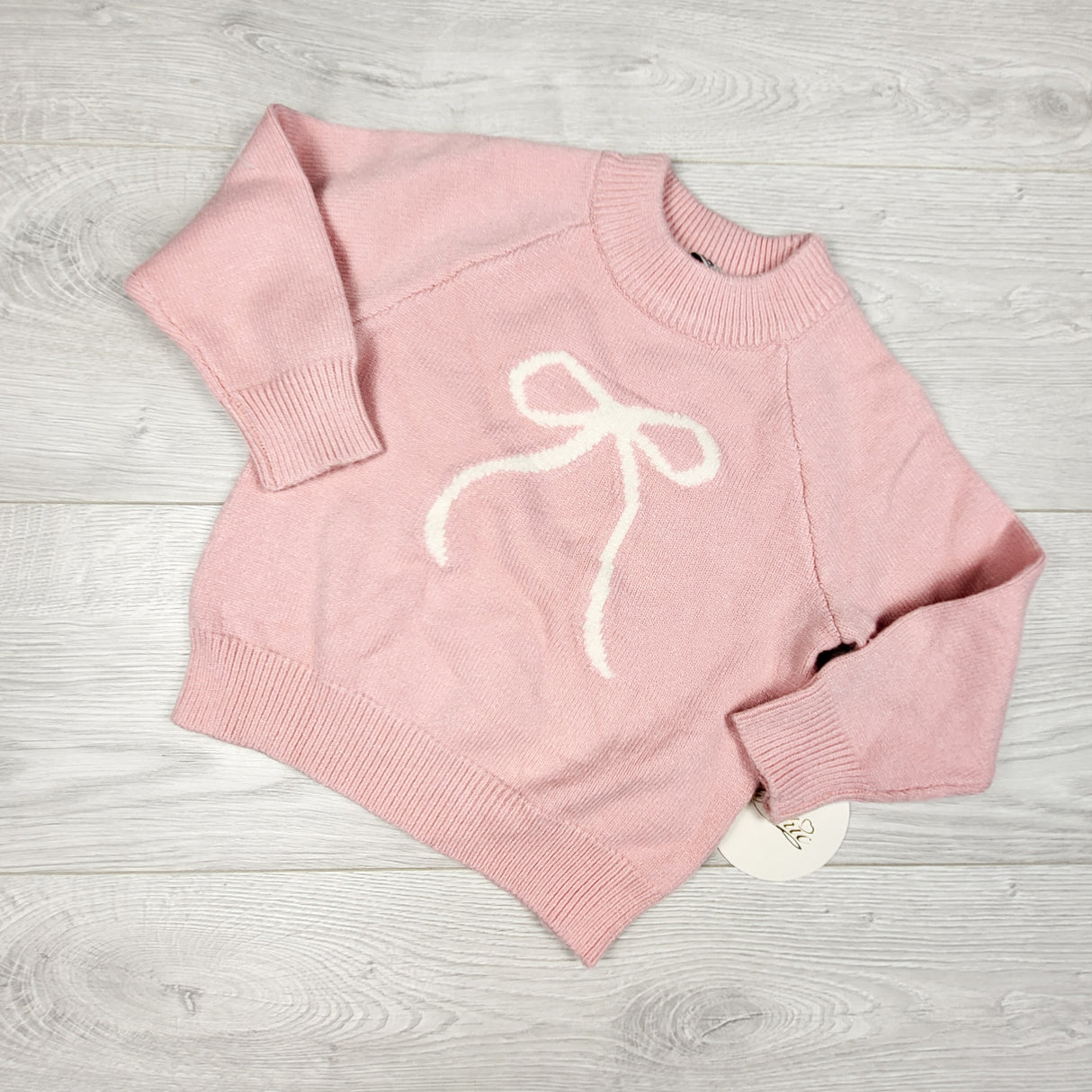NEW - Le Chic pink sweater with bow. Size 2T