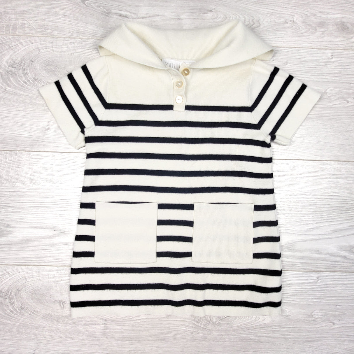 Zara striped knit sailor sweater dress. Size 2/3T