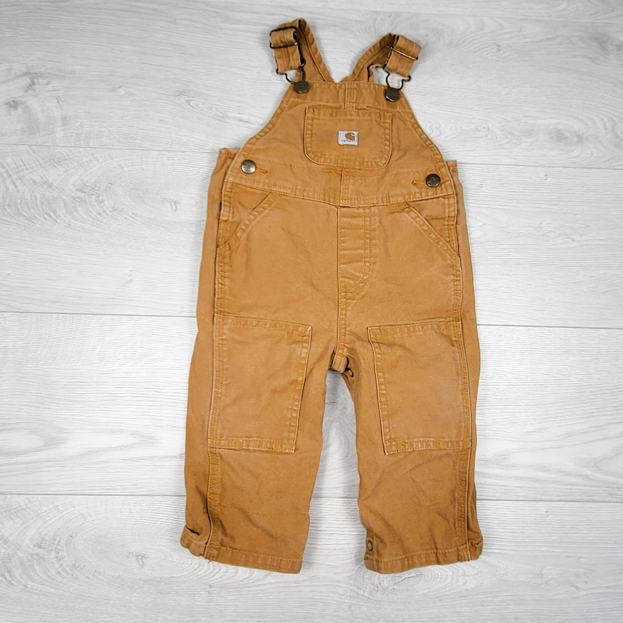 Carhartt tan overalls. Size 12 months