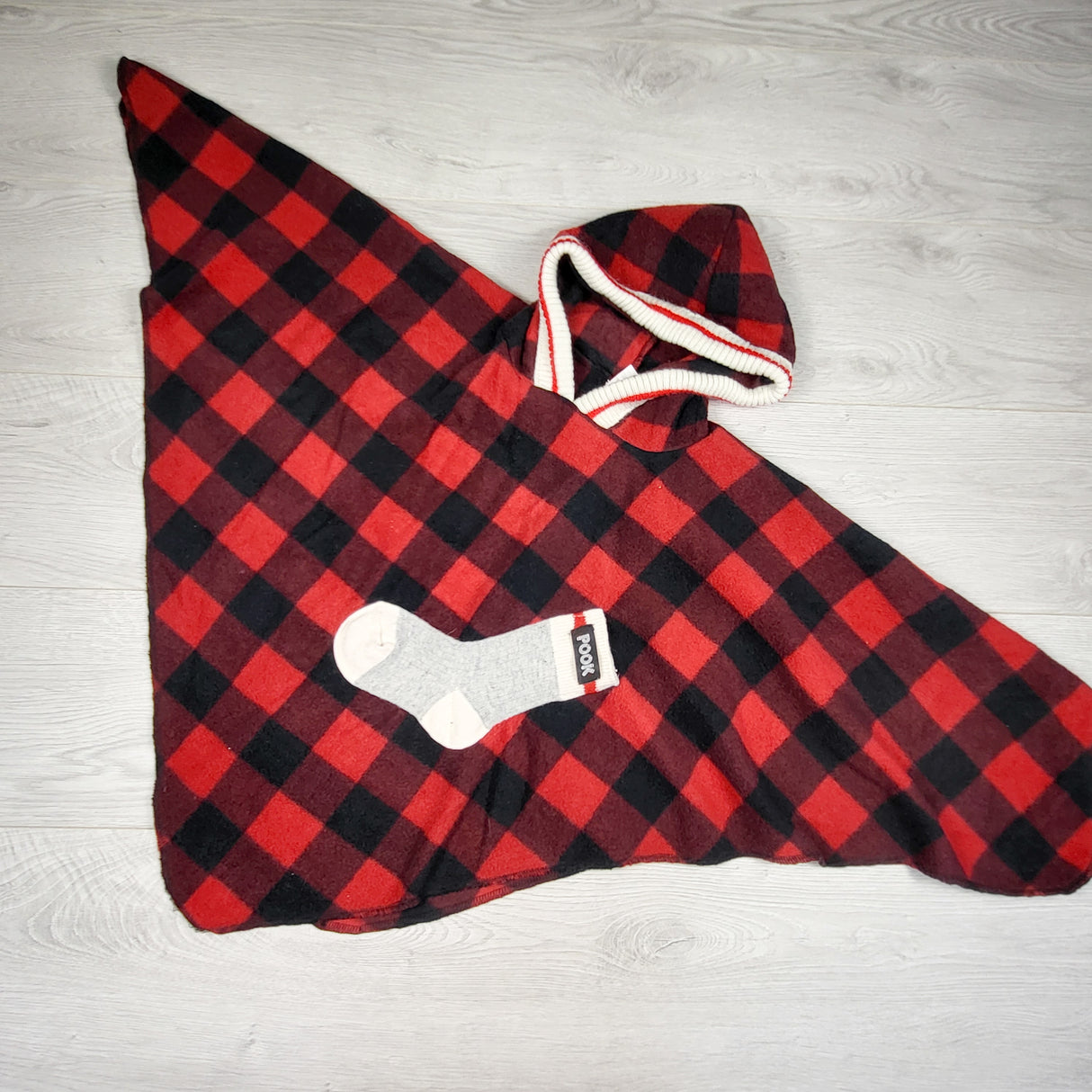 Pook brand buffalo plaid toddler fleece poncho