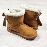 Tan faux suede chalet boots. Size 8