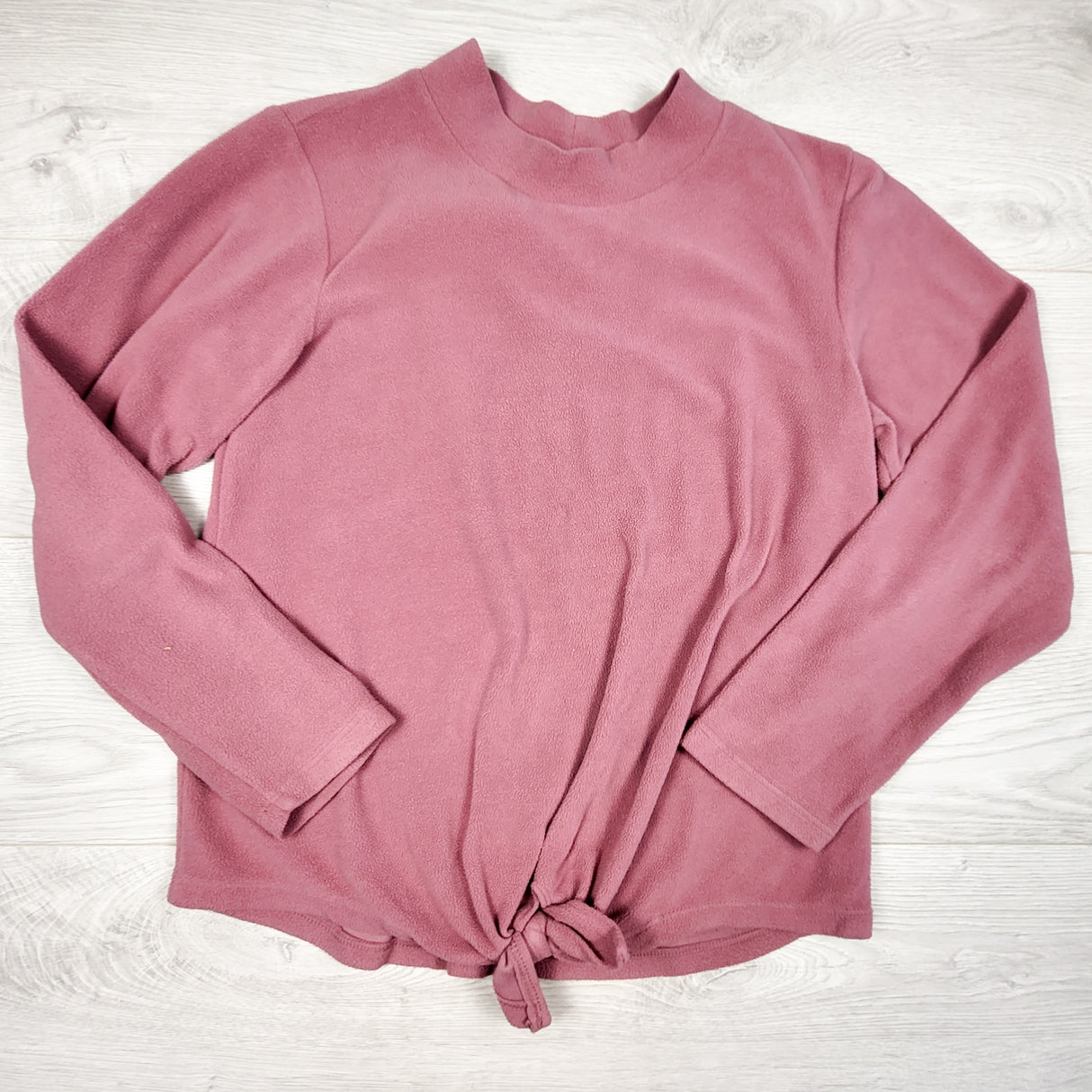 Old Navy pink knotted fleece long sleeve top. Size 14/16