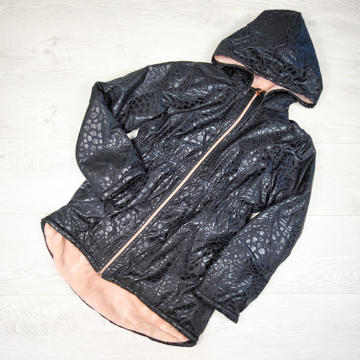 Penelope Mack navy patterned minky lined jacket. Size 12