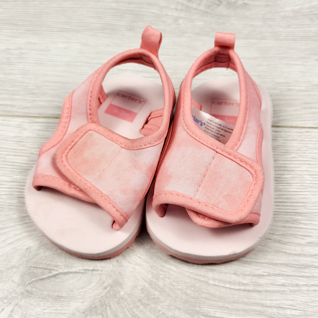 Carters pink neoprene sandals. Size 0-3 months