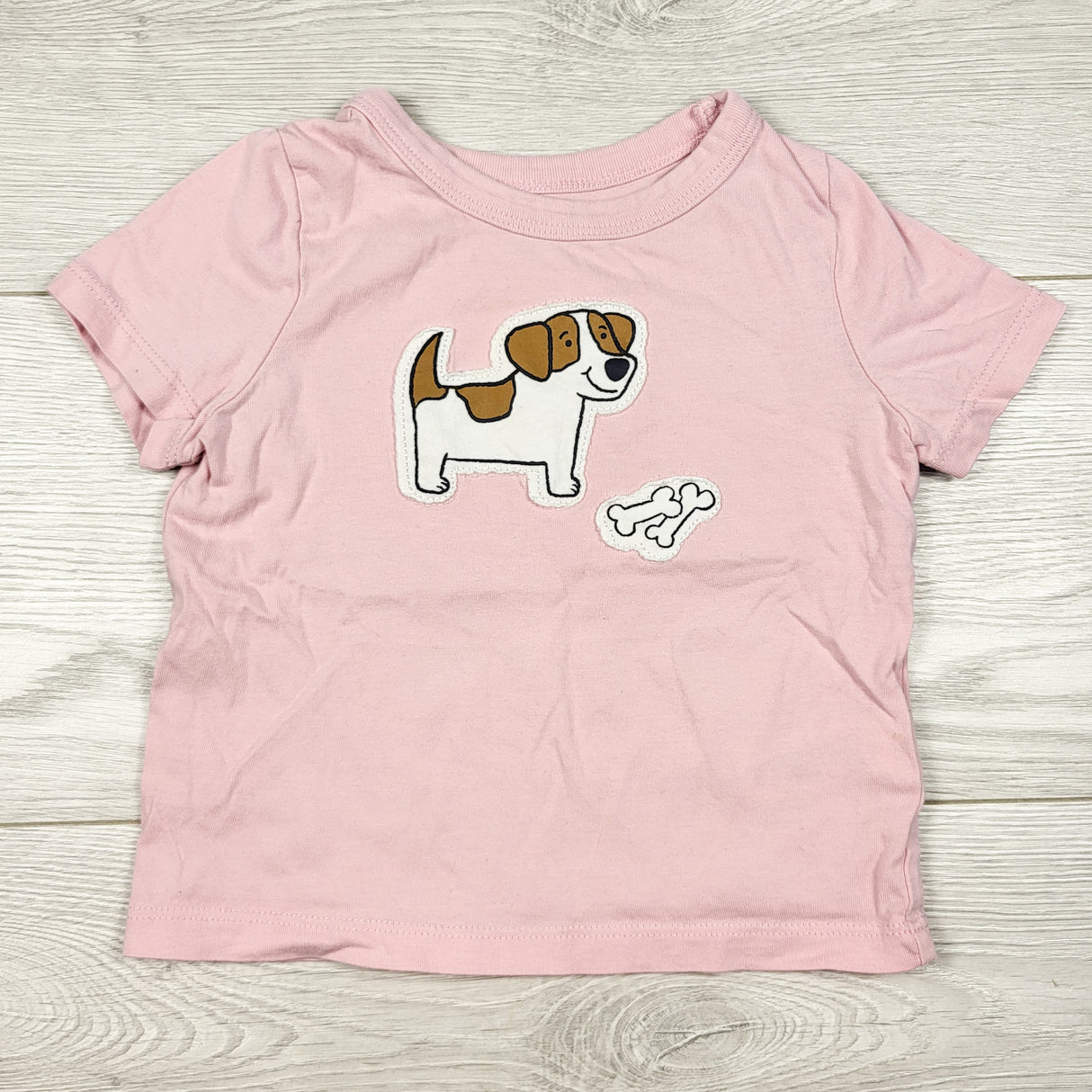 Joe pink t-shirt with dog. Size 12-18 months
