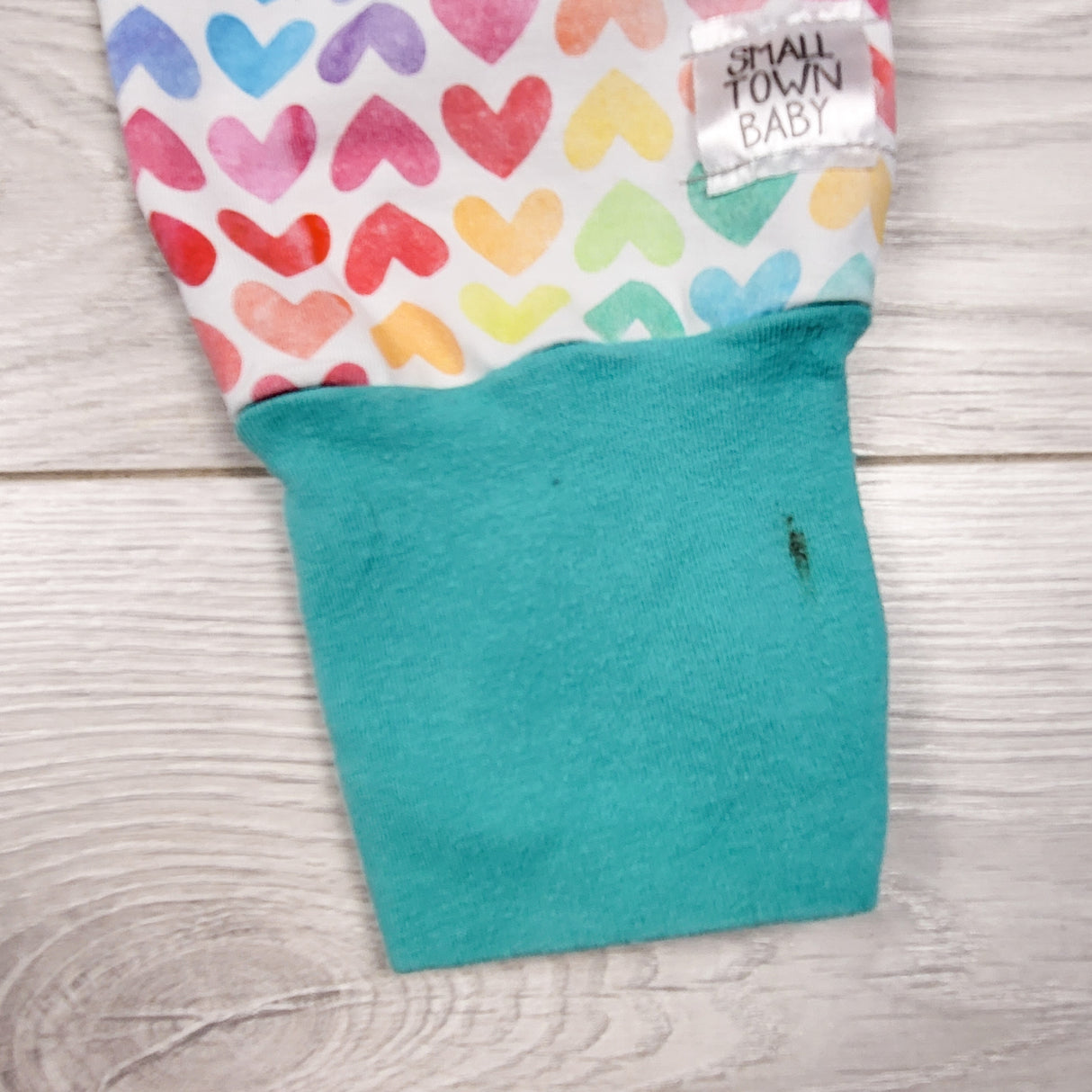 Small Town Baby handmade pants with hearts. Size 12-18 months - AS IS