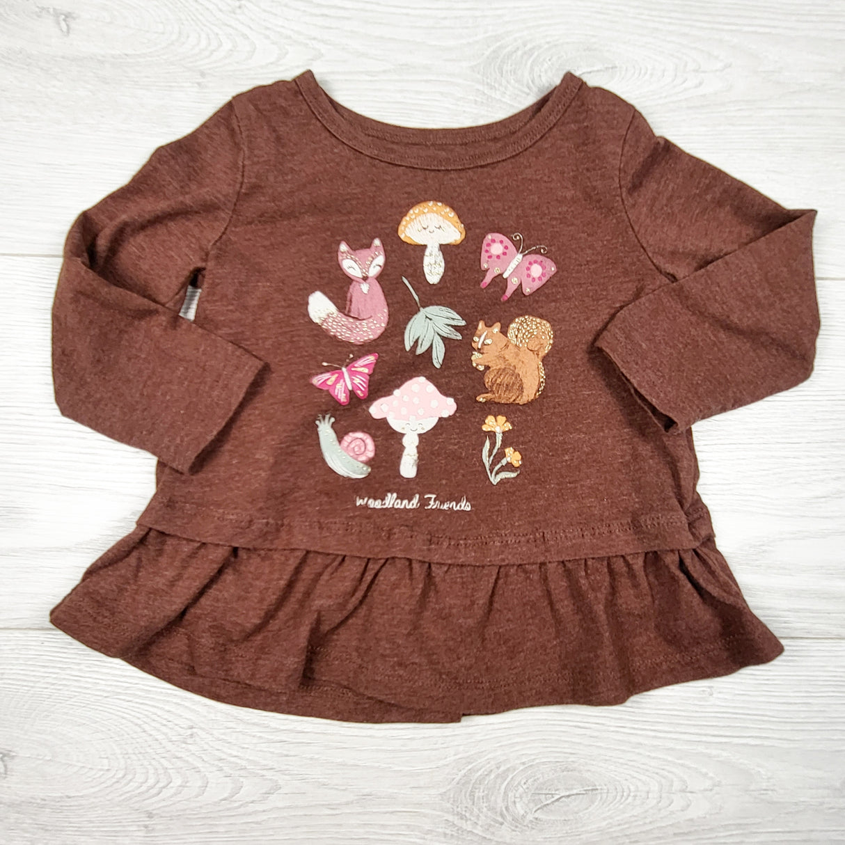 Carters brown with woodland animals. Size 18 months
