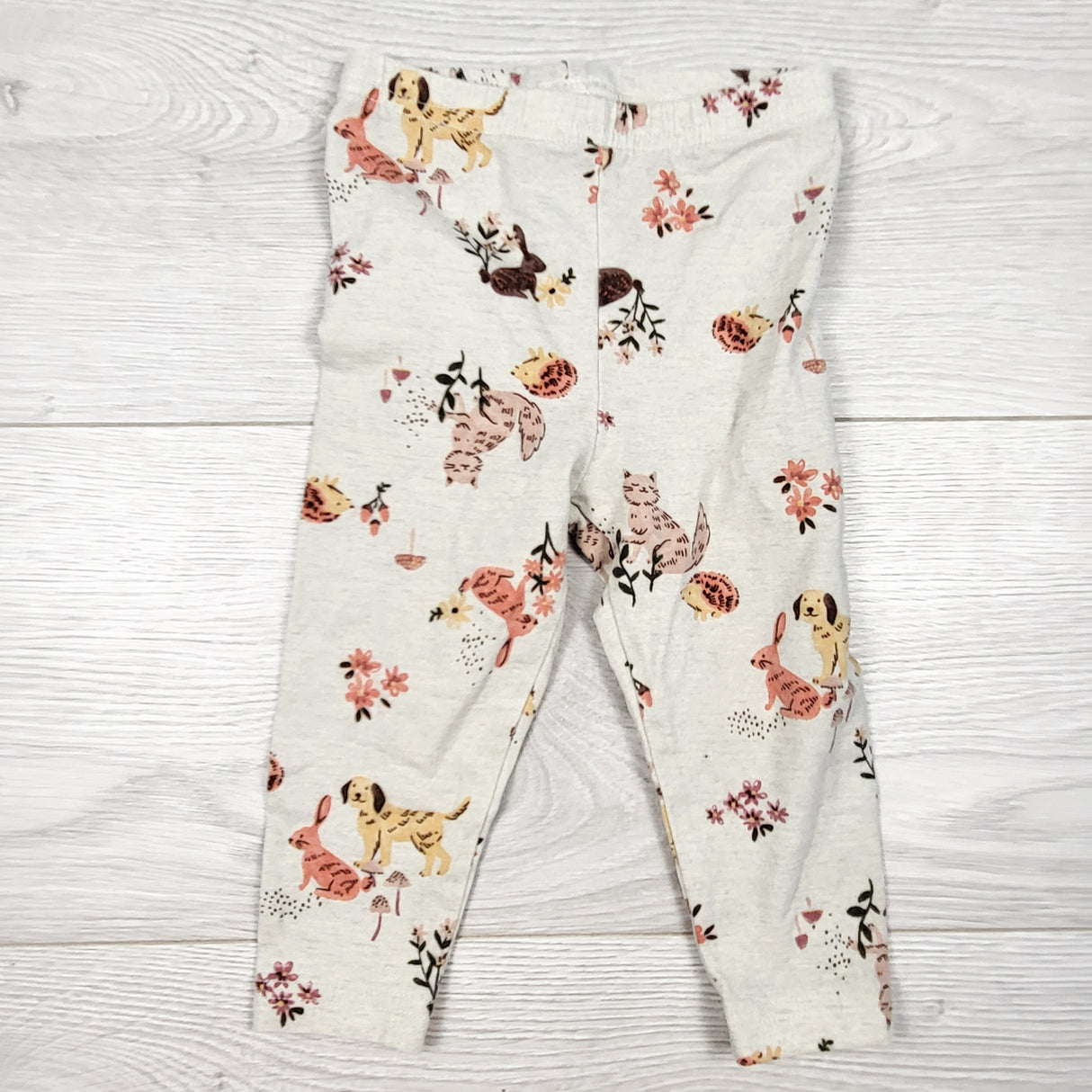 Carters grey leggings with animals. Size 12 months